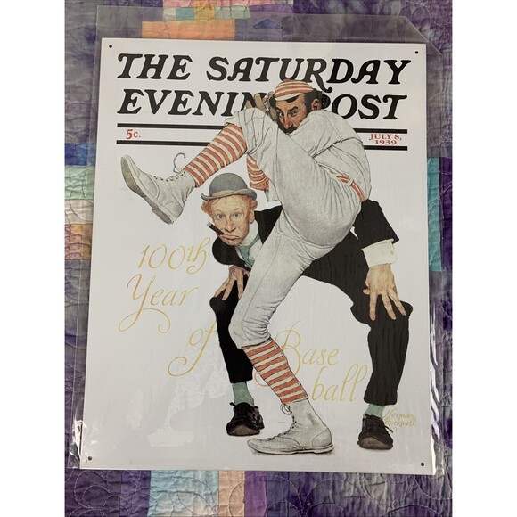 Unbranded Other - The Saturday Evening Post Norman Rockwell Metal 12.5x16 Sign Decor Bar Man Cave
